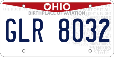 OH license plate GLR8032