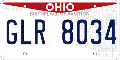 OH license plate GLR8034