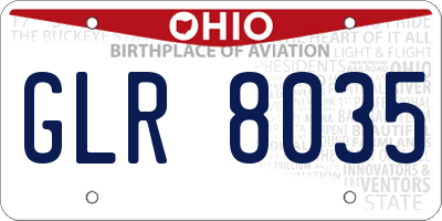 OH license plate GLR8035