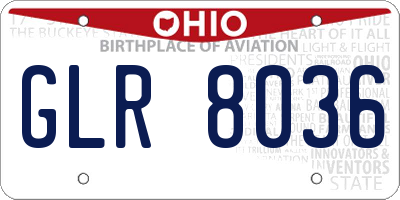 OH license plate GLR8036