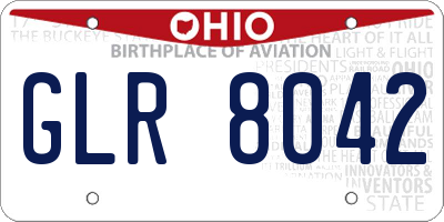 OH license plate GLR8042