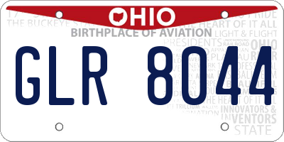 OH license plate GLR8044