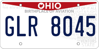 OH license plate GLR8045