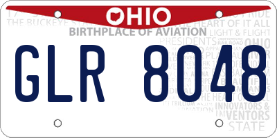 OH license plate GLR8048