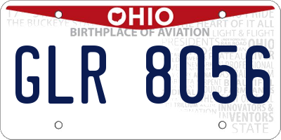 OH license plate GLR8056