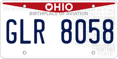 OH license plate GLR8058