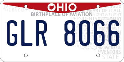 OH license plate GLR8066