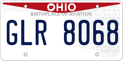 OH license plate GLR8068