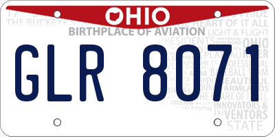 OH license plate GLR8071