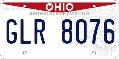 OH license plate GLR8076