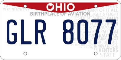 OH license plate GLR8077