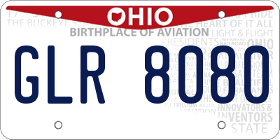 OH license plate GLR8080