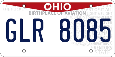 OH license plate GLR8085