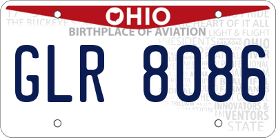 OH license plate GLR8086
