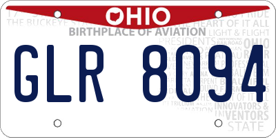 OH license plate GLR8094
