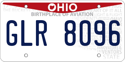 OH license plate GLR8096