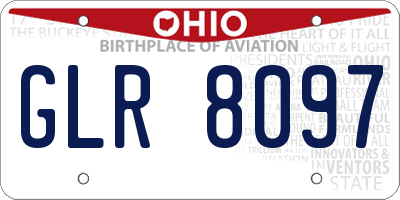 OH license plate GLR8097