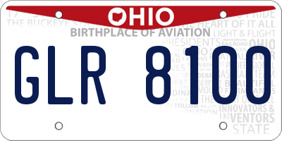 OH license plate GLR8100