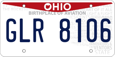 OH license plate GLR8106