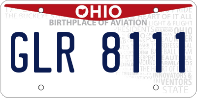 OH license plate GLR8111