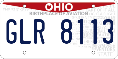 OH license plate GLR8113