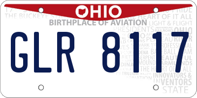 OH license plate GLR8117
