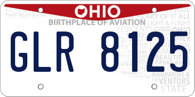 OH license plate GLR8125