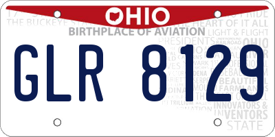 OH license plate GLR8129