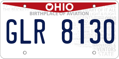 OH license plate GLR8130