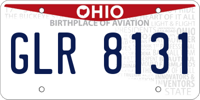 OH license plate GLR8131