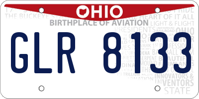 OH license plate GLR8133