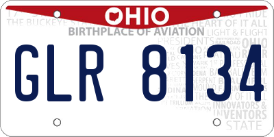 OH license plate GLR8134