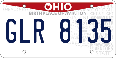 OH license plate GLR8135