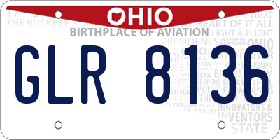 OH license plate GLR8136