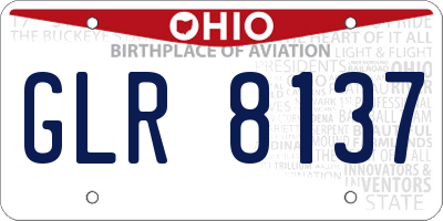 OH license plate GLR8137