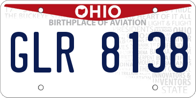 OH license plate GLR8138