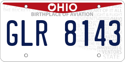 OH license plate GLR8143