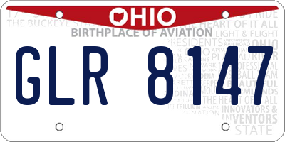 OH license plate GLR8147