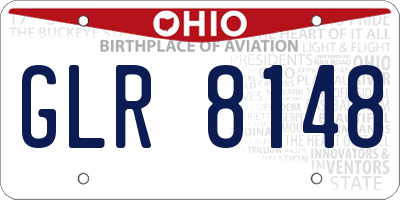 OH license plate GLR8148