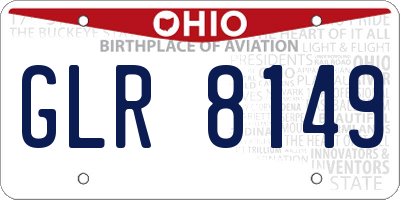 OH license plate GLR8149