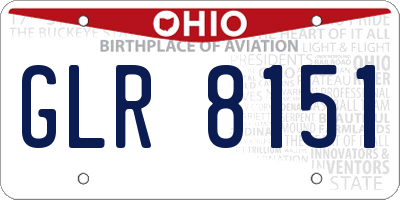 OH license plate GLR8151