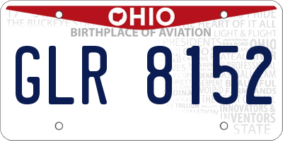 OH license plate GLR8152