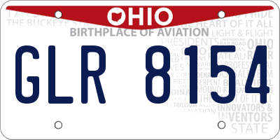 OH license plate GLR8154