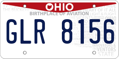 OH license plate GLR8156