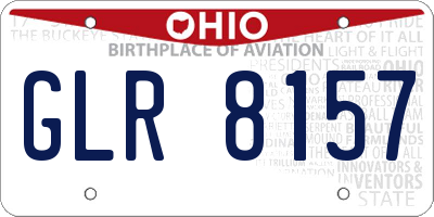 OH license plate GLR8157