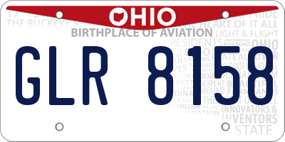 OH license plate GLR8158