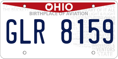 OH license plate GLR8159