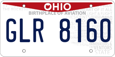 OH license plate GLR8160