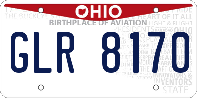 OH license plate GLR8170
