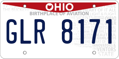 OH license plate GLR8171